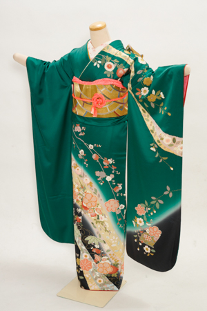 振袖 ピンク系赤のツートン 貸衣装レンタル ピンク系