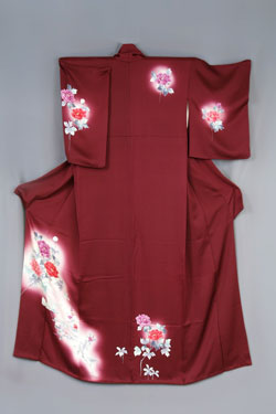 訪問着　貸衣装レンタル　　ワインレッド系