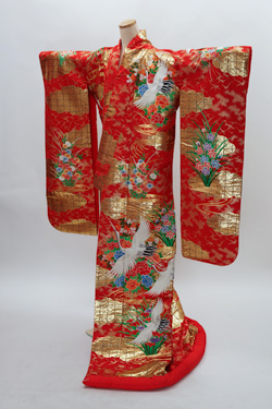 朱色系 色打掛 左前