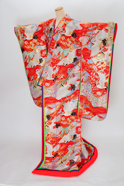 朱色系 色打掛 左前