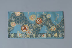 色無地　帯　貸衣装レンタル　　ブルーグリーン系