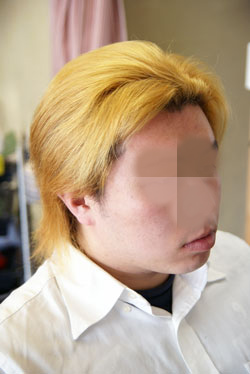 仙台市ホワイトブリーチ&赤・青のヘアカラー